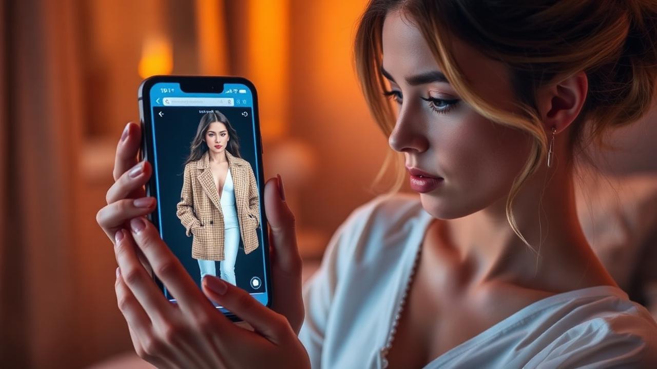 AI stylist app suggesting a personalized outfit on a phone